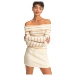 HYFVE HYFVE STRIPE OFF SHOULDER KNIT LONG SLEEVE TOP DZ25E166