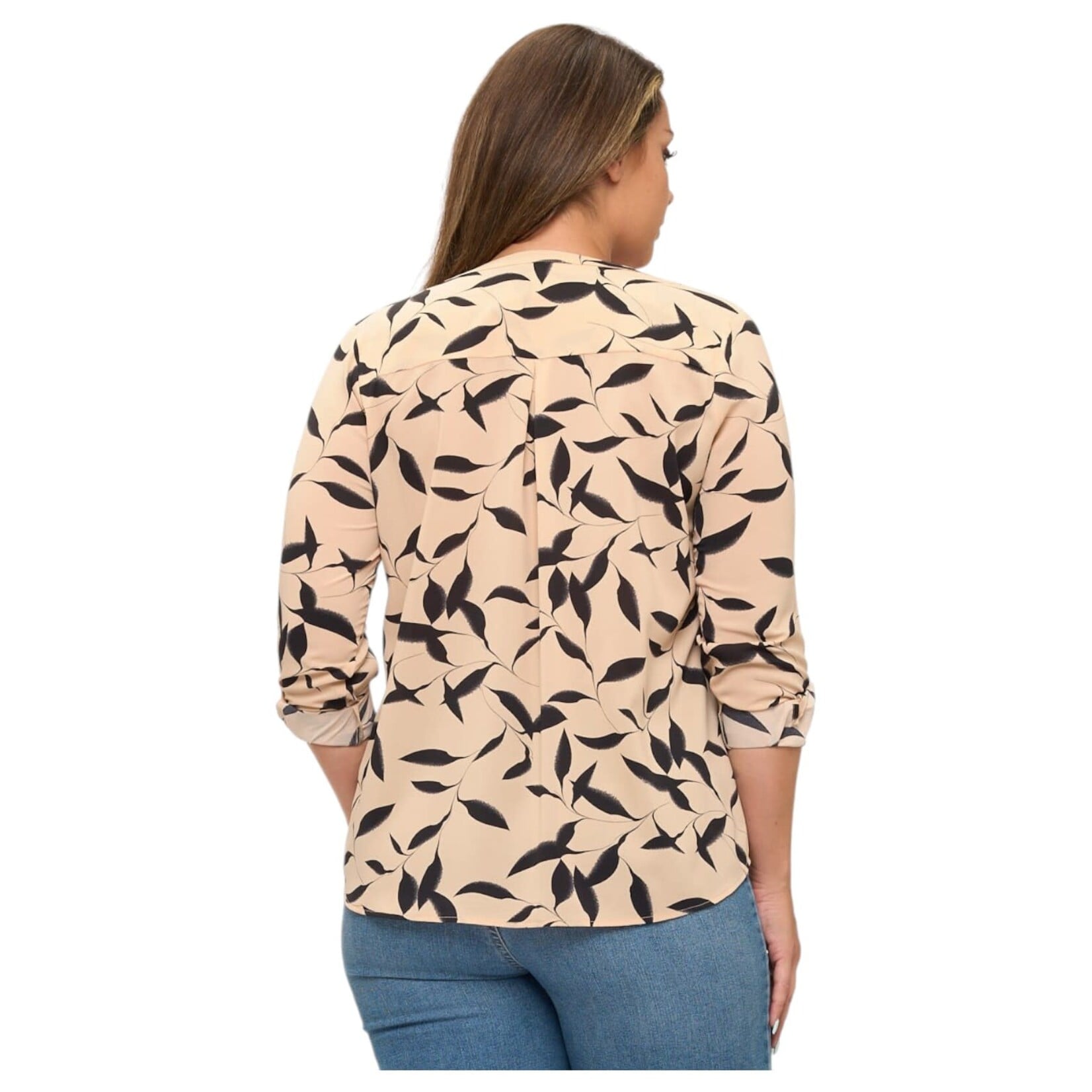 DNA DNA PLUS LEAF PRINT LONG SLEEVE TOP 6422XT-24087