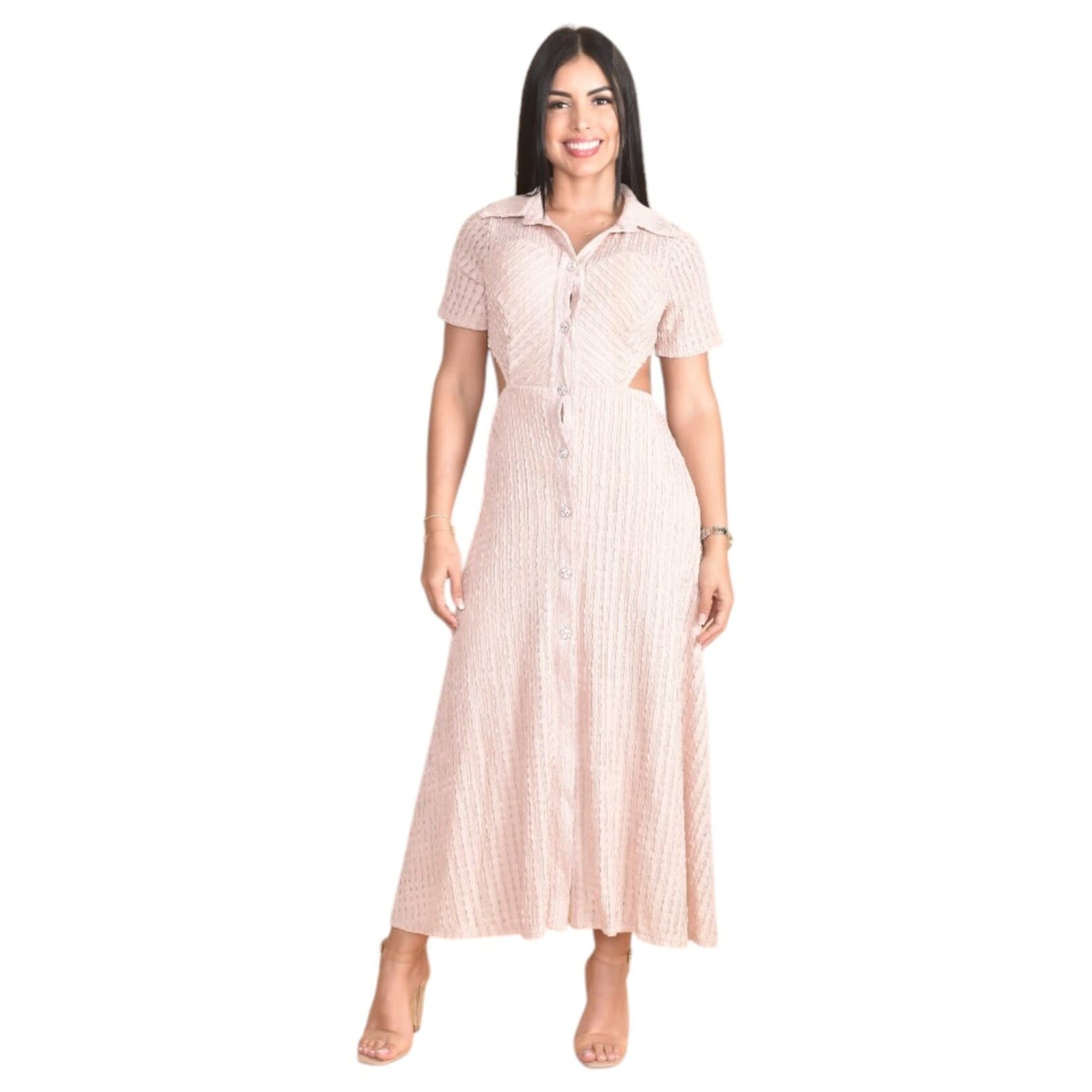CHOCOLATE CHOCOLATE BUTTON DOWN MAXI DRESS B17106