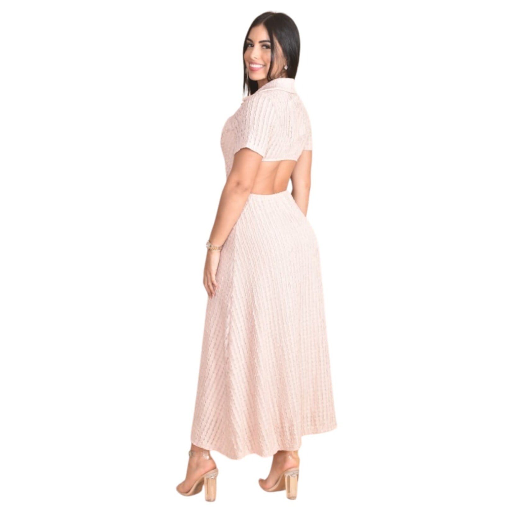 CHOCOLATE CHOCOLATE BUTTON DOWN MAXI DRESS B17106