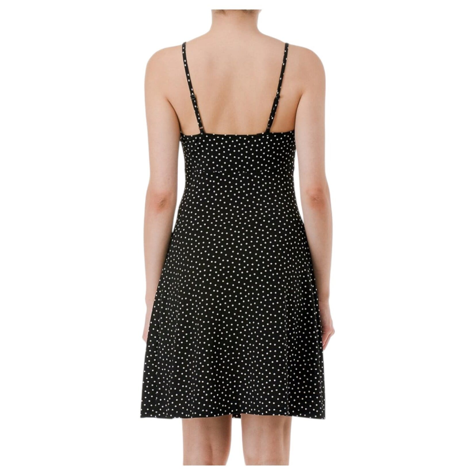 AMBIANCE APPAREL AMBIANCE POLKA DOT CAMI FRONT TIE MINI DRESS 77190-1