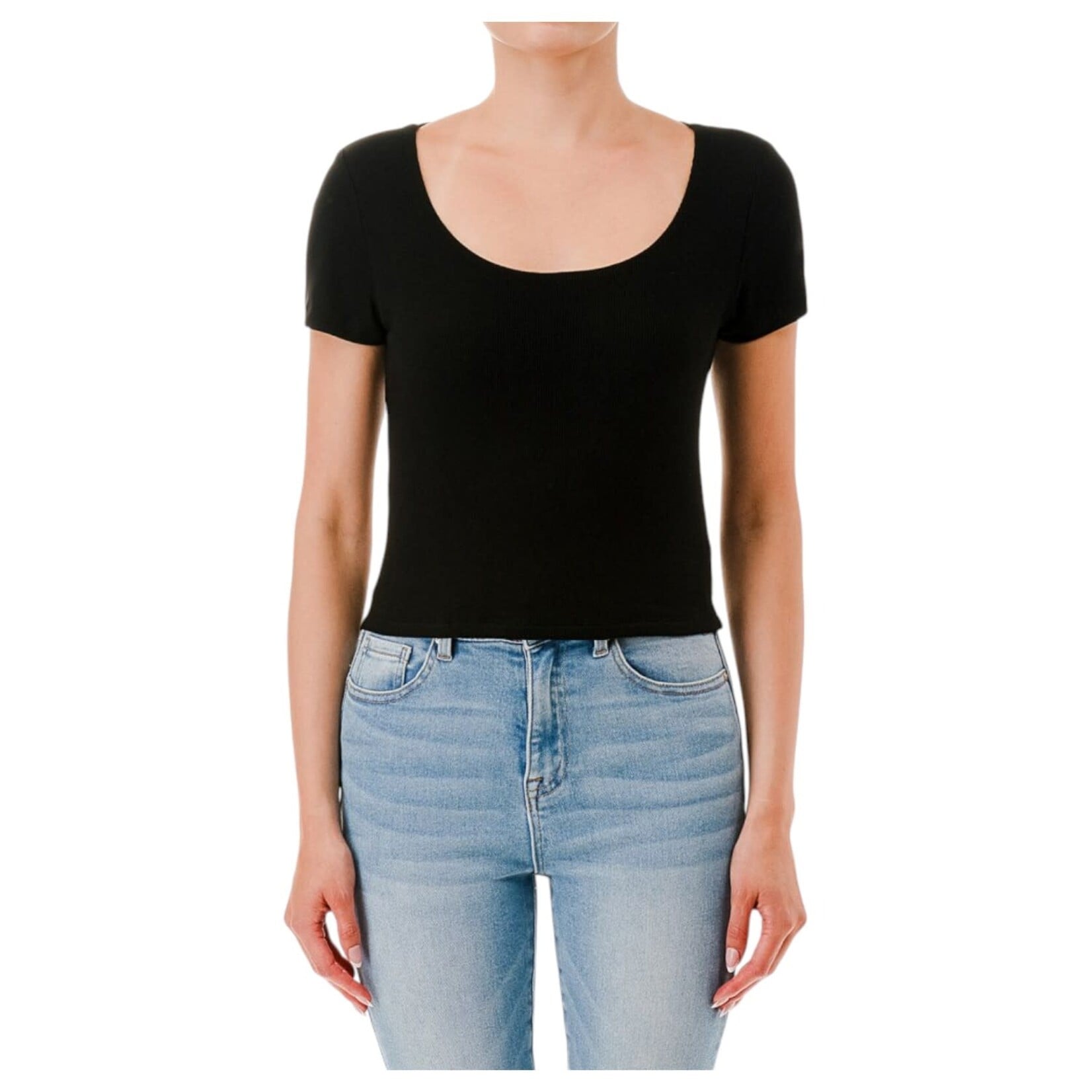 AMBIANCE APPAREL AMBIANCE DOUBLE LAYER RIBBED CROP TOP 77352