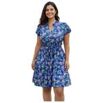 ANGELA PLUS ANGELA PLUS FLORAL SHORT SLEEVE DRESS D10846WX