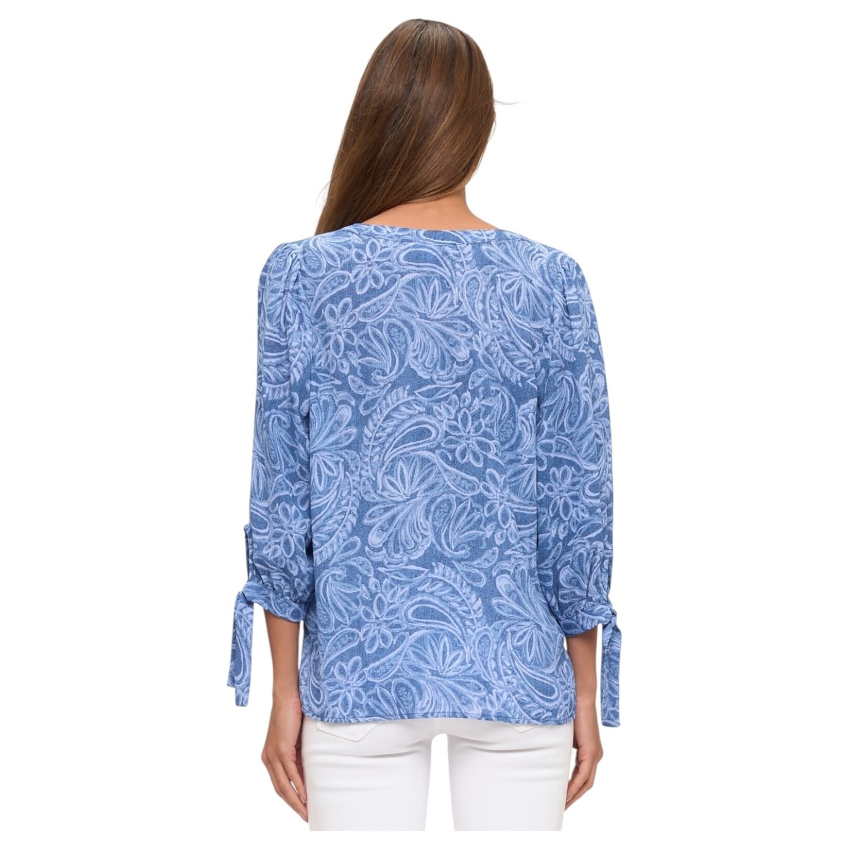 PERSEPTION PERSEPTION 3/4 TIE SLEEVE TOP TP-MS-2014