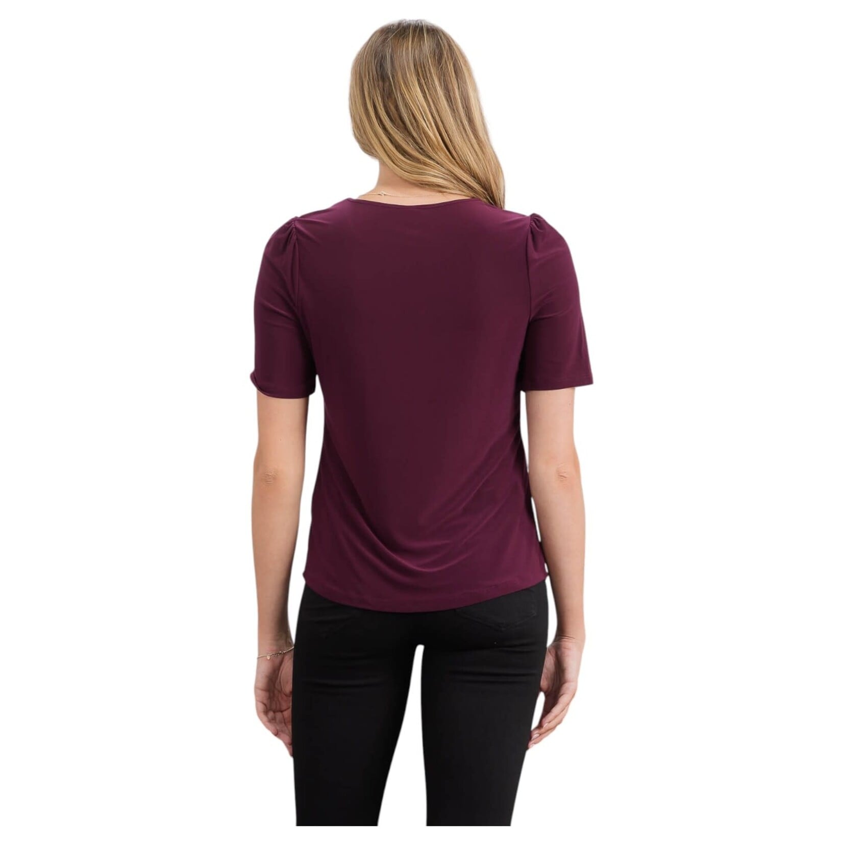 PERSEPTION PERSEPTION SHORT SLEEVE PINTUCK PUFF TOP TP-MS-1810
