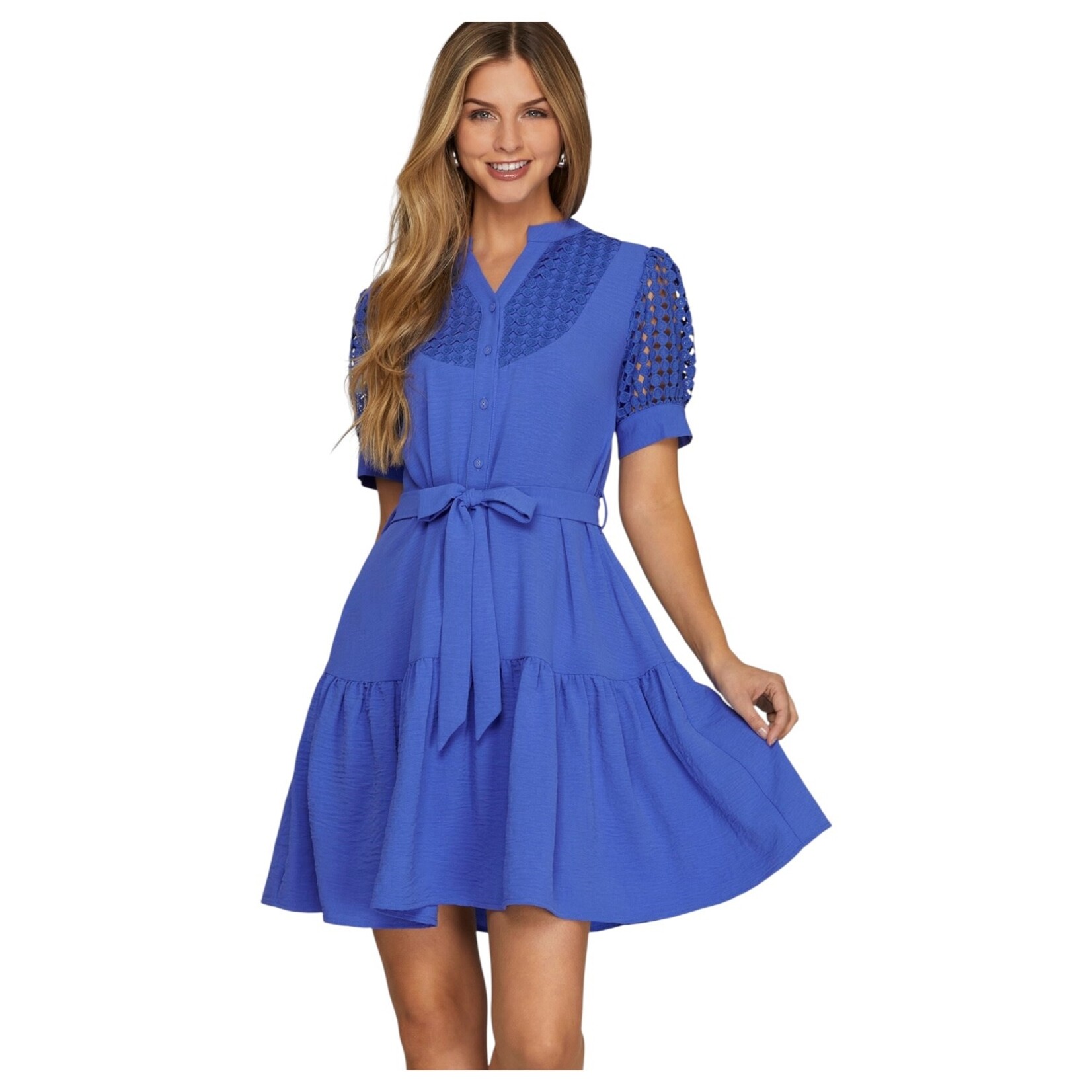 SHE & SKY SHE & SKY SHORT SLEEVE KNEE LENGTH DRESS SY8551