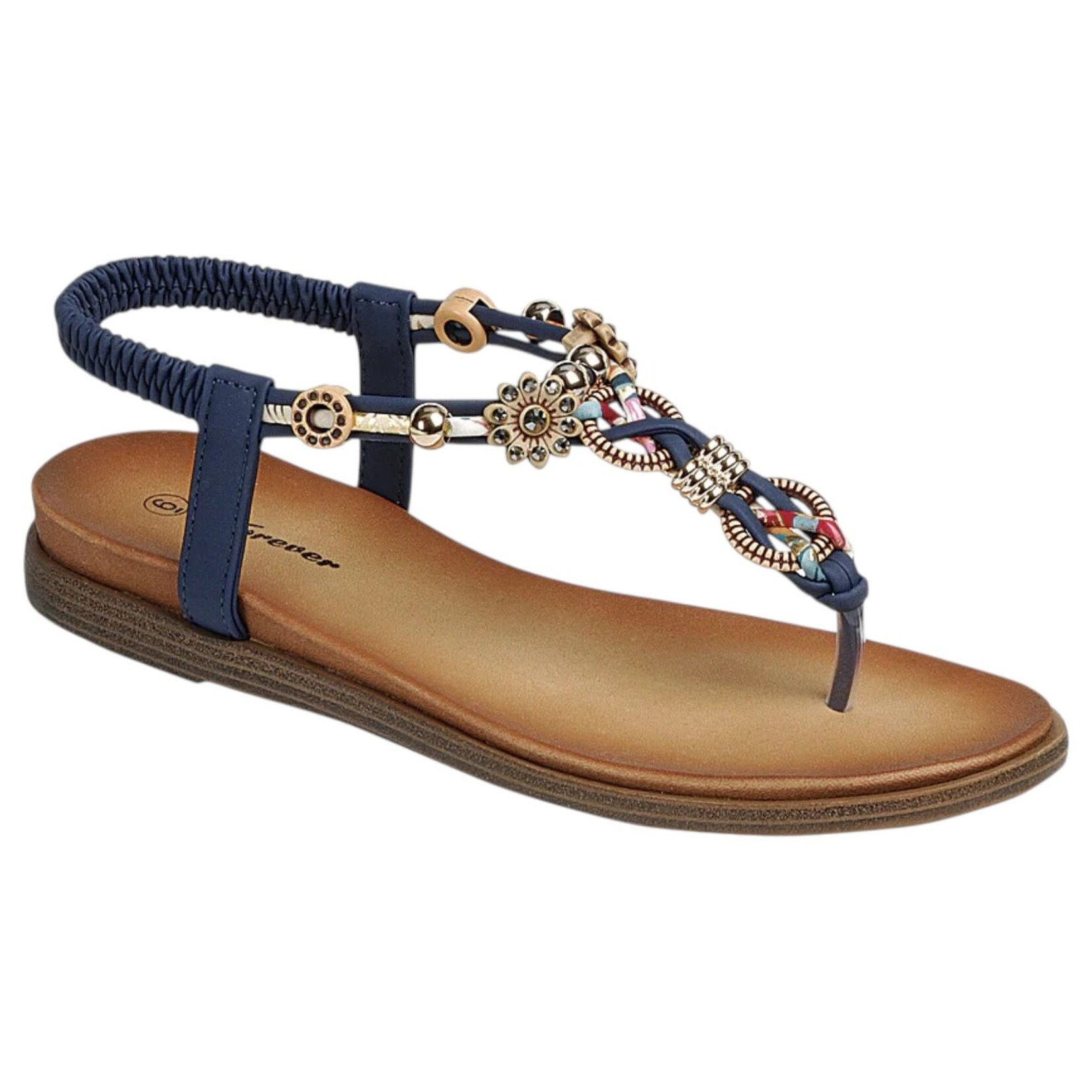 FOREVER FOREVER EMBELLISHED ELASTIC BAND SANDAL RATE-12