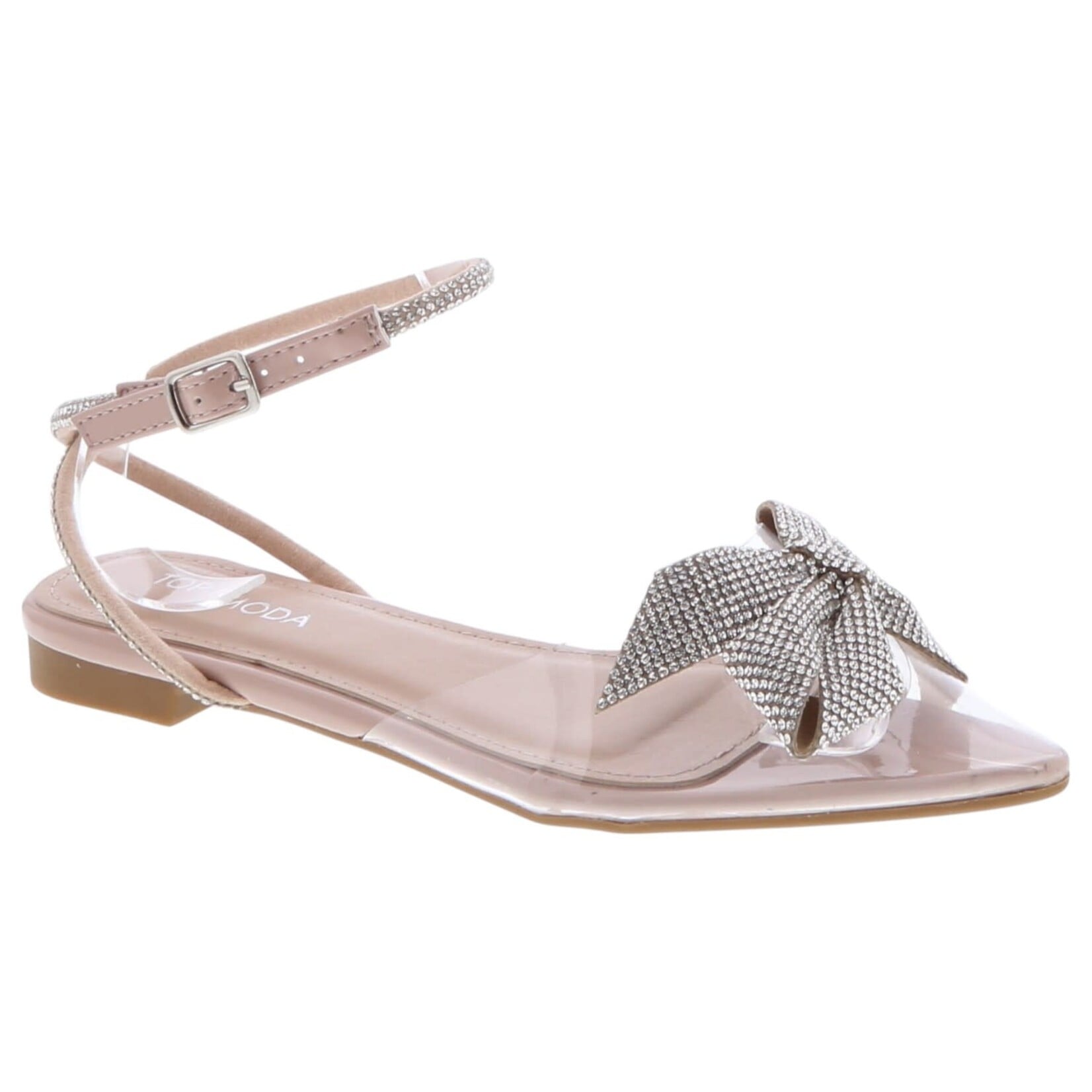 TOP MODA TOP MODA BOW CLOSE FRONT OPEN BACK FLATS GARNER-20