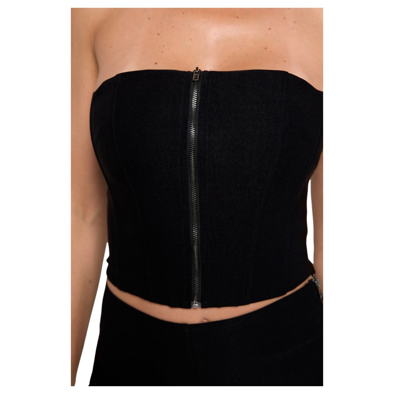 CHOCOLATE CHOCOLATE CORSET FRONT ZIP TUBE JUMPSUIT MD1880