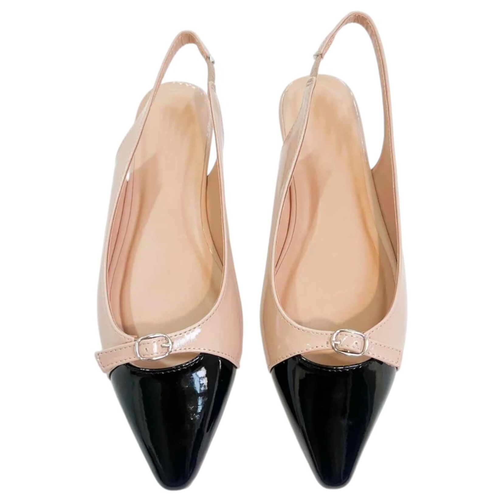 BAMBOO BAMBOO POINTY CONTRAST TOE FLATS VISOR-01