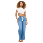 ENCORE JEANS ENCORE DRAWSTRING WIDE LEG JEANS V2679M