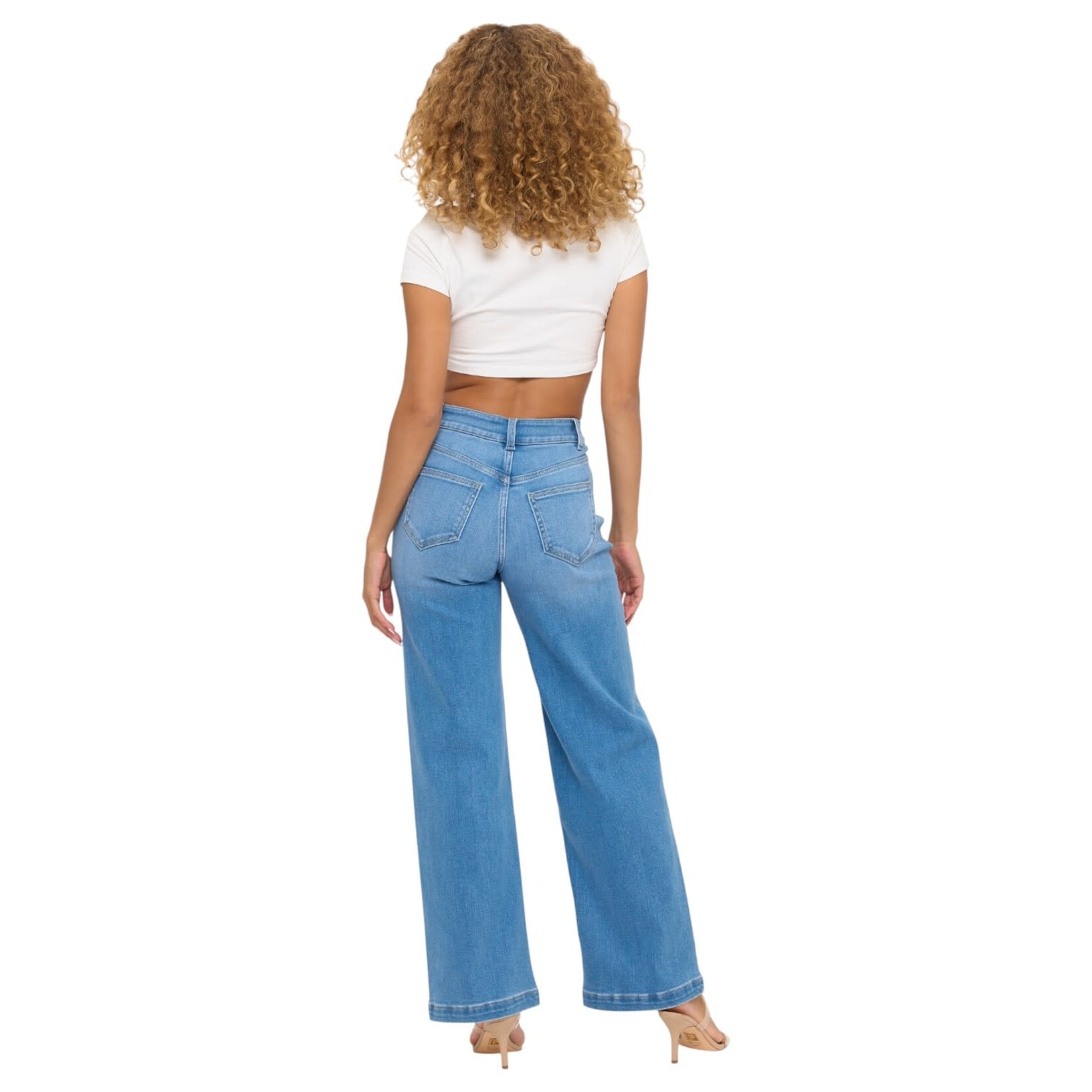 ENCORE JEANS ENCORE DRAWSTRING WIDE LEG JEANS V2679M