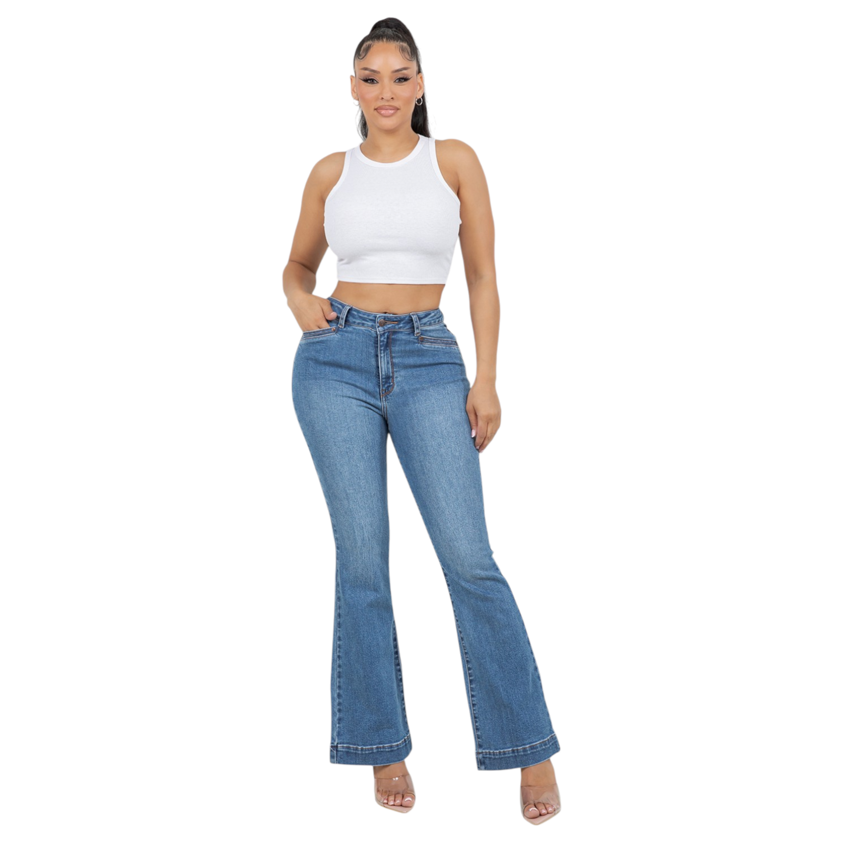 ENCORE JEANS ENCORE DIAGONAL POCKET BOOTCUT JEAN V2712M