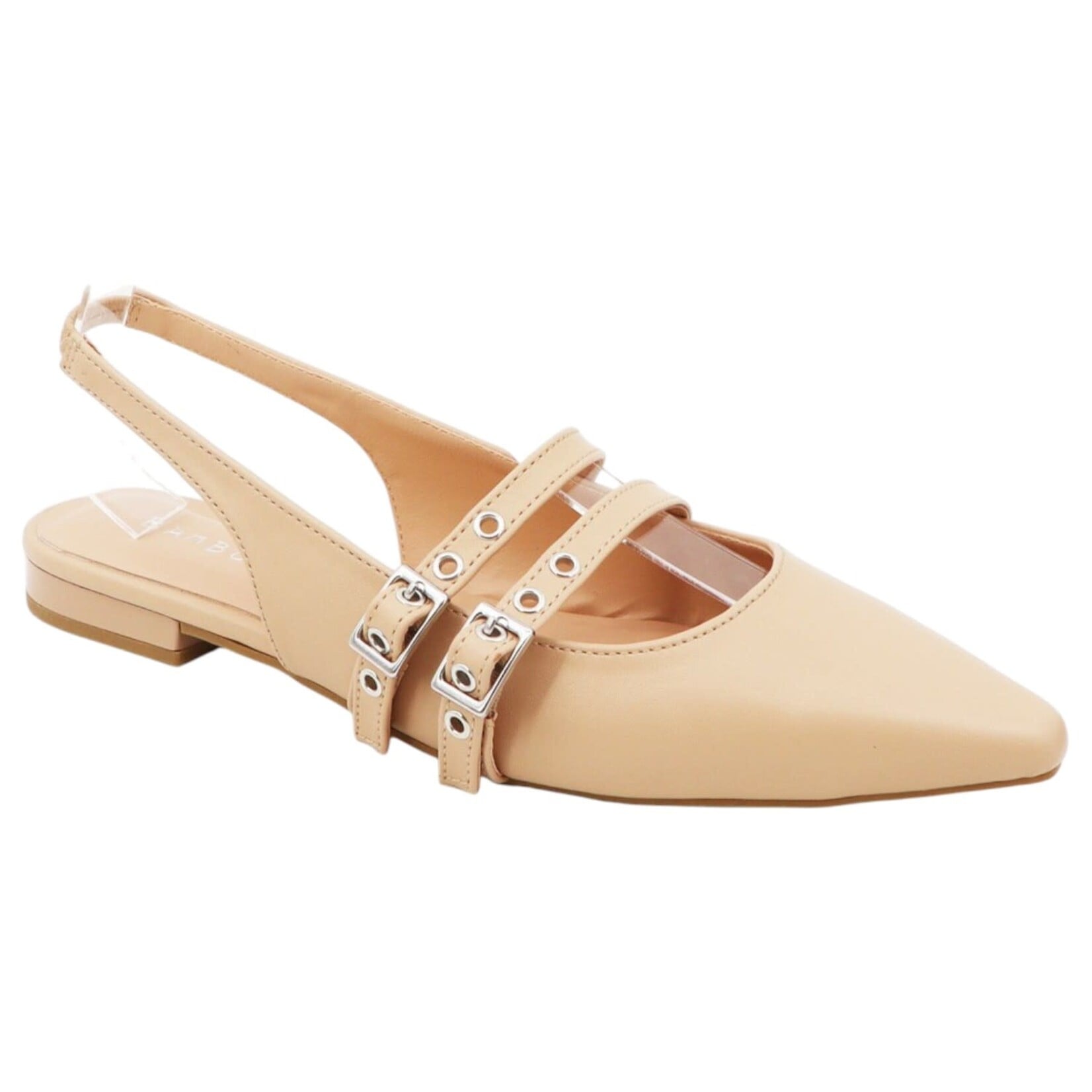 BAMBOO BAMBOO POINTY TOE W/ DOUBLE BUCKLE STRAP FLATS VISOR-06