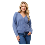 CIELO CIELO V-NECK BUTTON UP FRONT POCKET CARDIGAN SW56