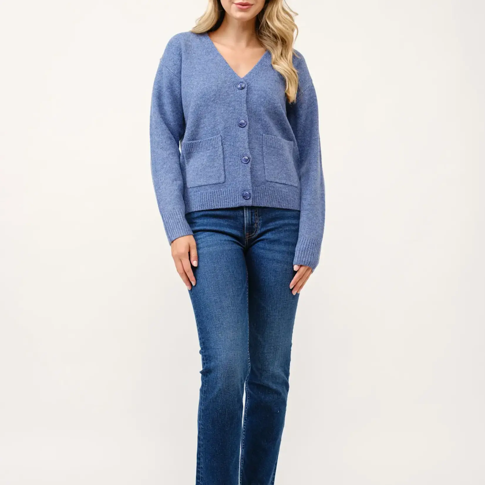 CIELO CIELO V-NECK BUTTON UP FRONT POCKET CARDIGAN SW56
