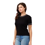 CIELO CIELO SHORT SLEEVE RIBBED CONTRAST TRIM SWEATER SW932