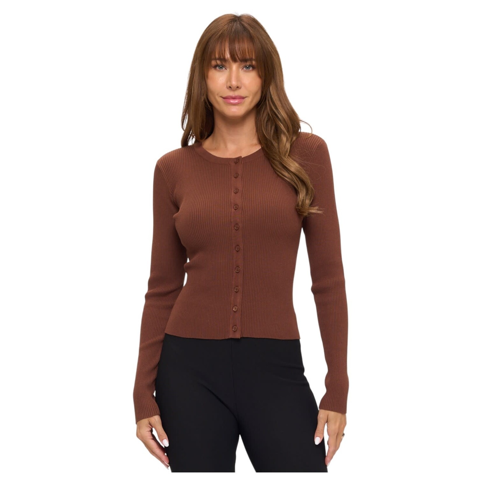 CHOCOLATE CHOCOLATE BUTTON UP CARDIGAN HSW1530