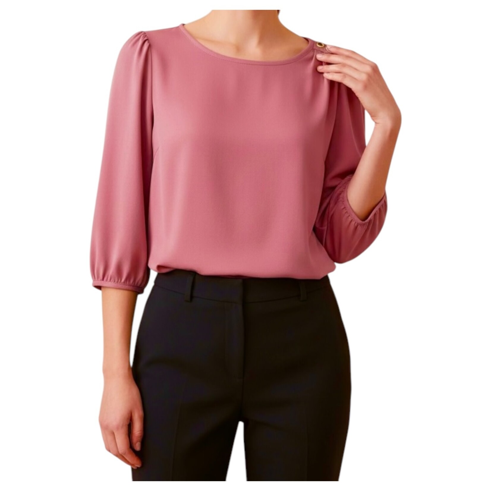 ROSEMIEL ROSEMIEL 3 BUTTON DETAIL 3/4 SLEEVE TOP T8608