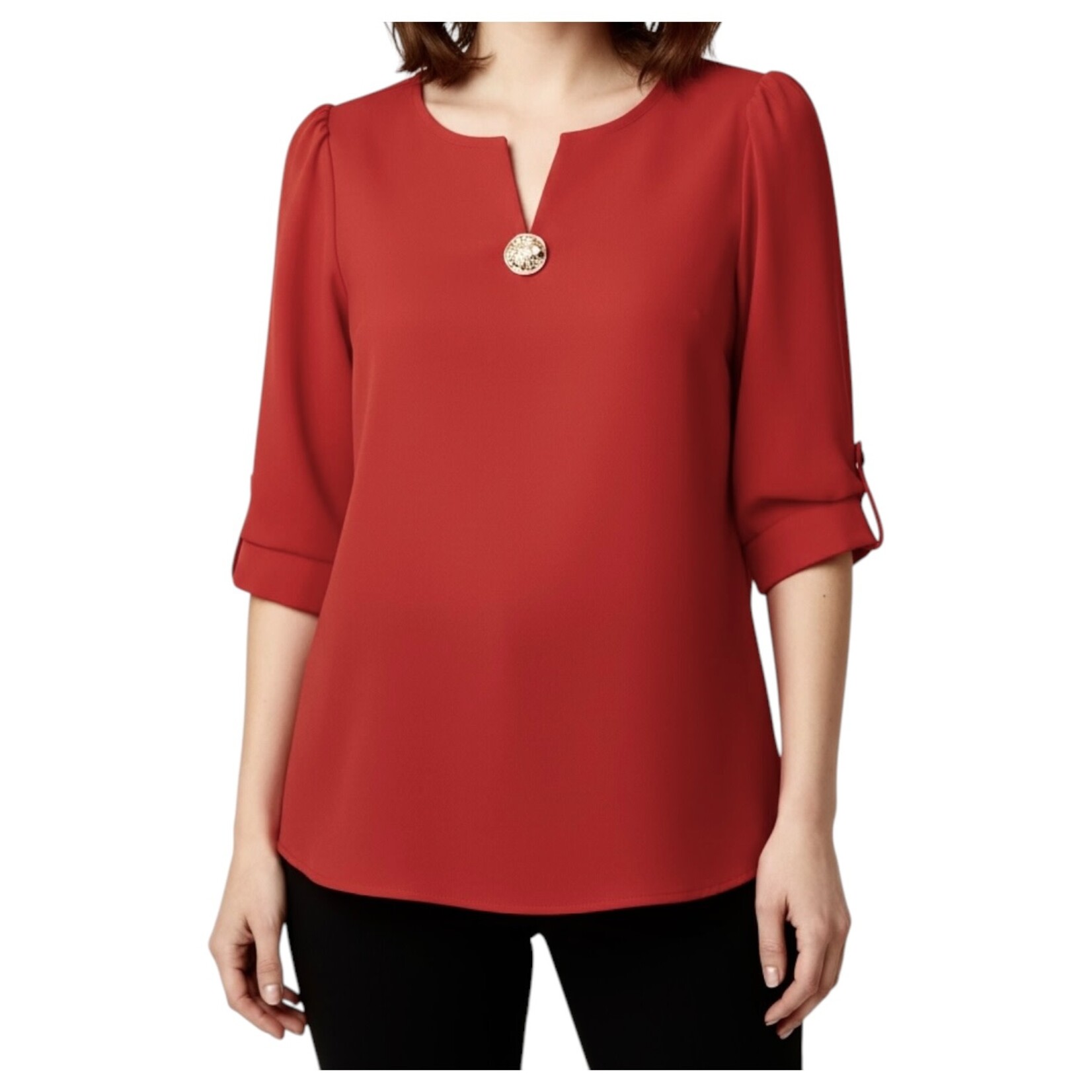 ROSEMIEL ROSEMIEL GOLD BUTTON DETAIL SHORT SLEEVE TOP M8609