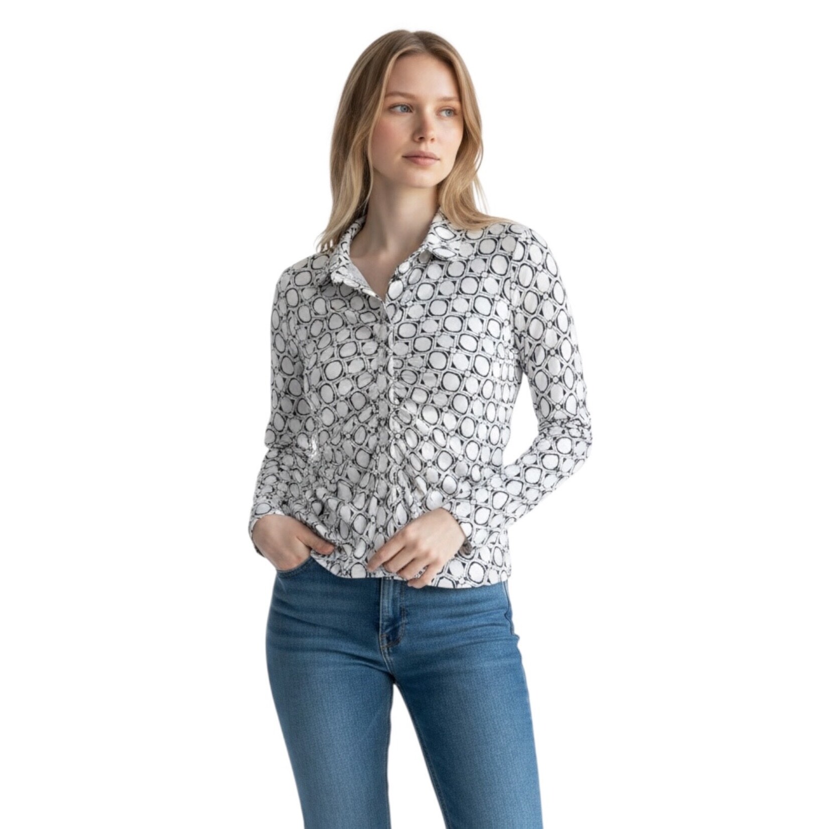 PAPERMOON PAPERMOON BUTTON UP LONG SLEEVE TOP BE12095F4