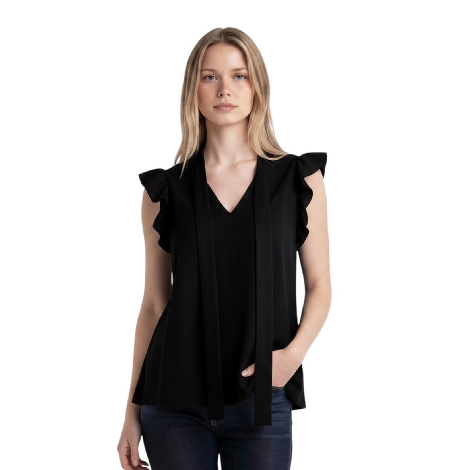 KITCAT KITCAT TIE NECK CAP SLEEVE TOP B42129