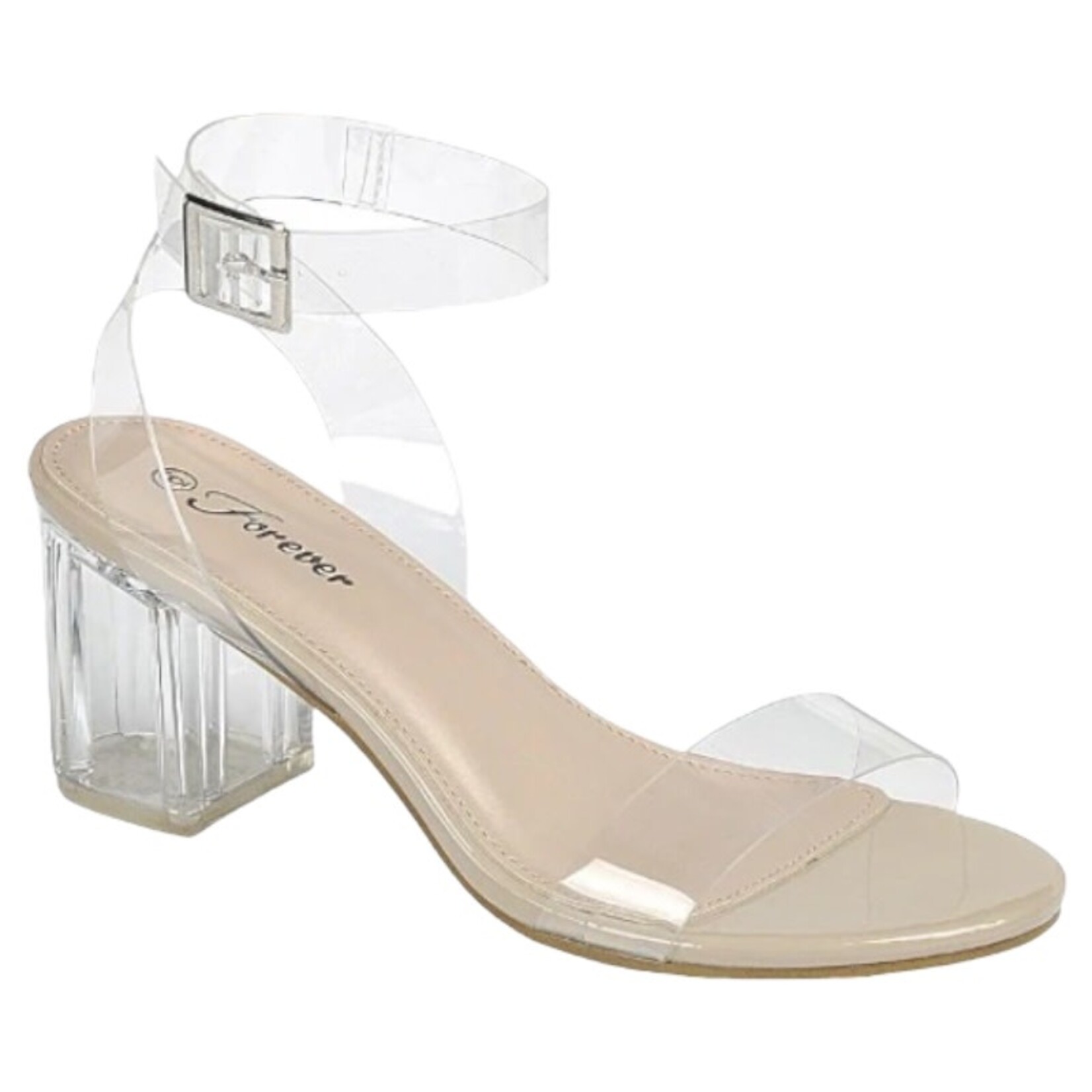 FOREVER FOREVER ANKLE STRAP LUCITE BLOCK HEEL NOTARY-30