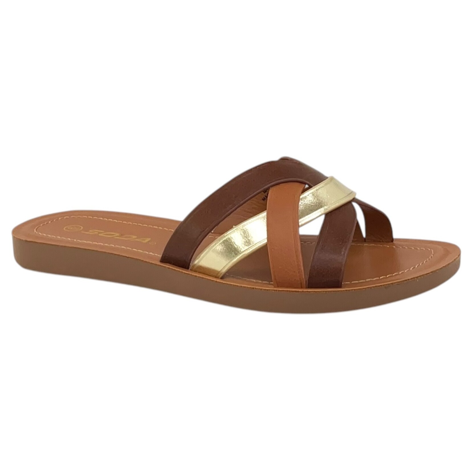 SODA SODA CROSS BAND SLIDE SLIPPER METEOR