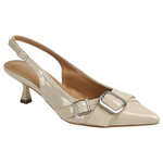 FOREVER FOREVER SLINGBACK POINTED CLOSED TOE W/ BUCKLE DETAIL KITTEN HEEL EQUITY-54