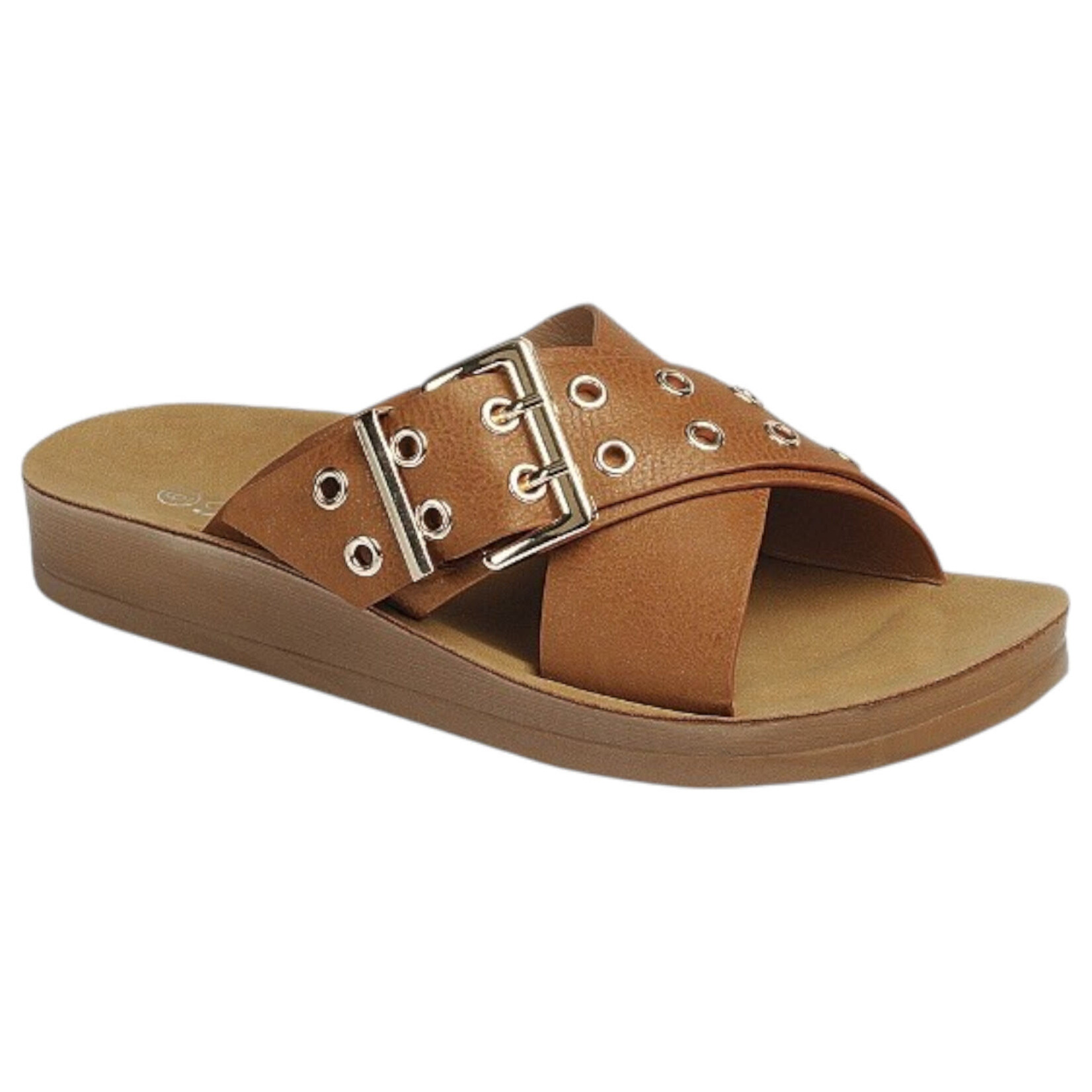 FOREVER FOREVER BUCKLED CRISSCROSS STRAP SLIPPER RECOMMEND-7
