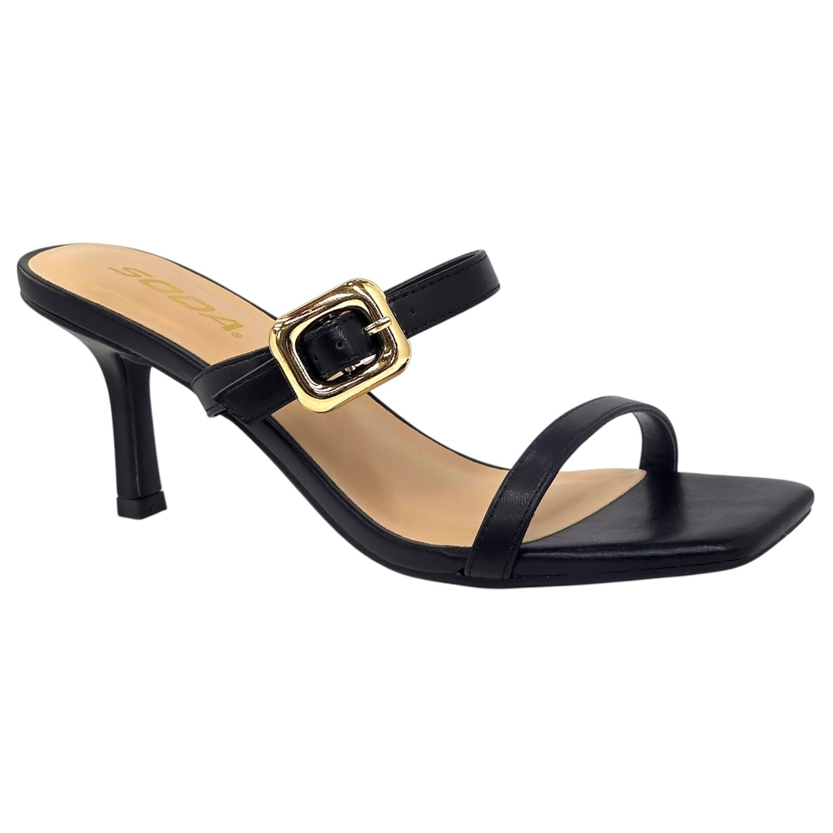 SODA SODA THIN HEEL TWO BAND BUCKLE STRAP CASSIE