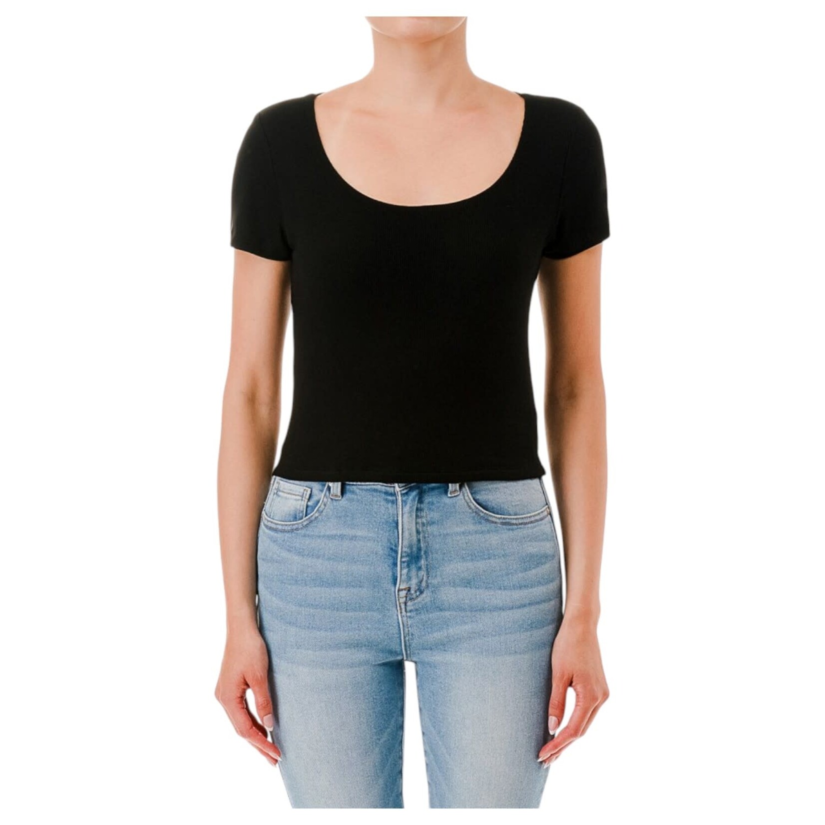 AMBIANCE APPAREL AMBIANCE DOUBLE LAYER RIBBED CROP TOP 77352