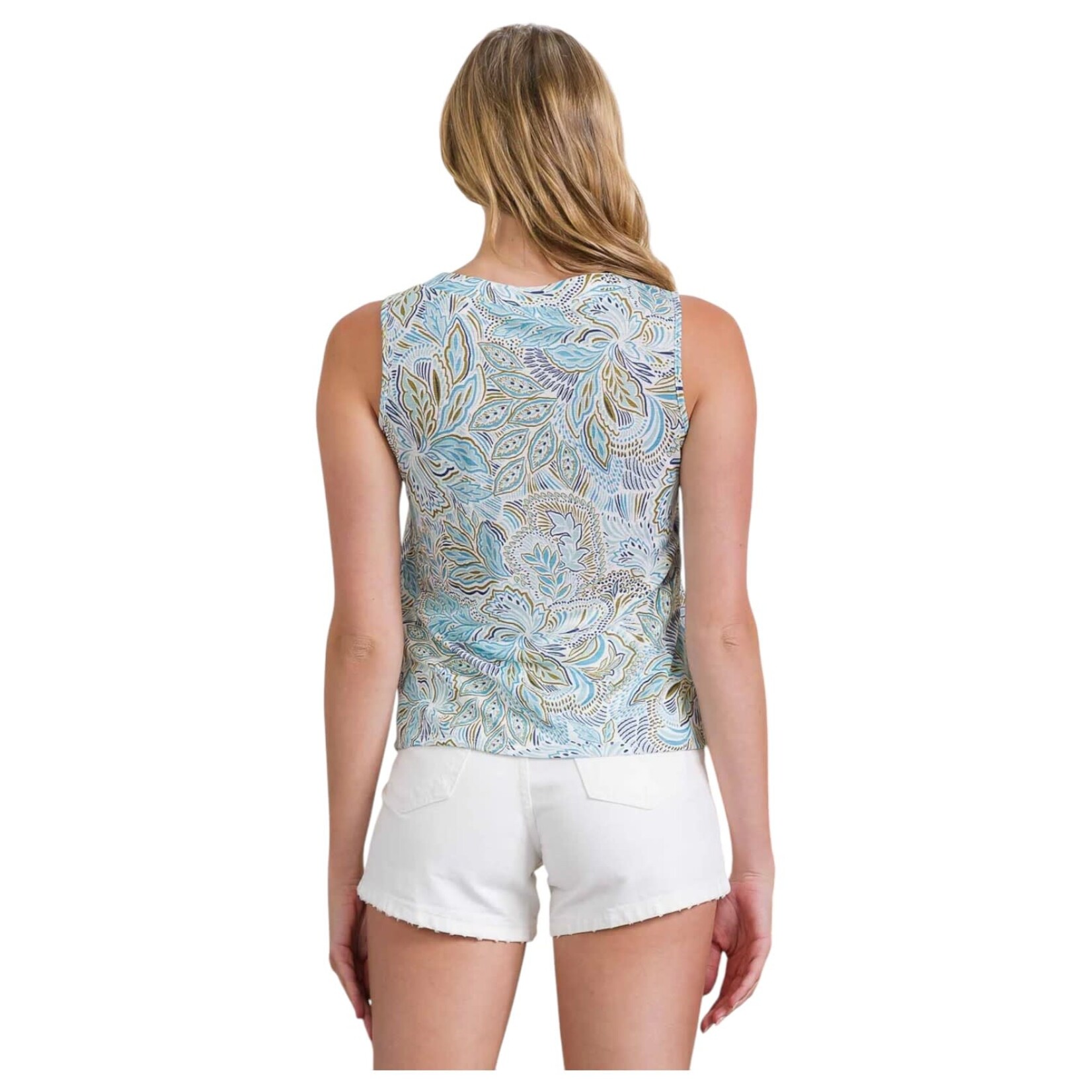 PERSEPTION PERSEPTION SLEEVELESS BUTTON UP TOP TP-MS-1327