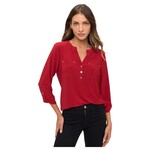PERSEPTION PERSEPTION DOUBLE POCKET 3/4 SLEEVE TOP TP-MS-1625