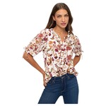 PERSEPTION PERSEPTION RUFFLE BUTTON UP SHORT SLEEVE TOP TP-MS-2081