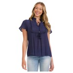 PERSEPTION PERSEPTION TASSEL TIE SHORT SLEEVE TOP TP-MS-2029