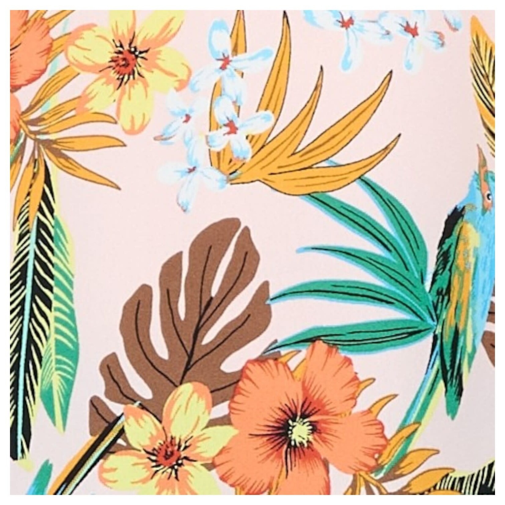 DNA DNA FLORAL 3/4 ROLL TAB SLEEVE TOP 8354T-17063
