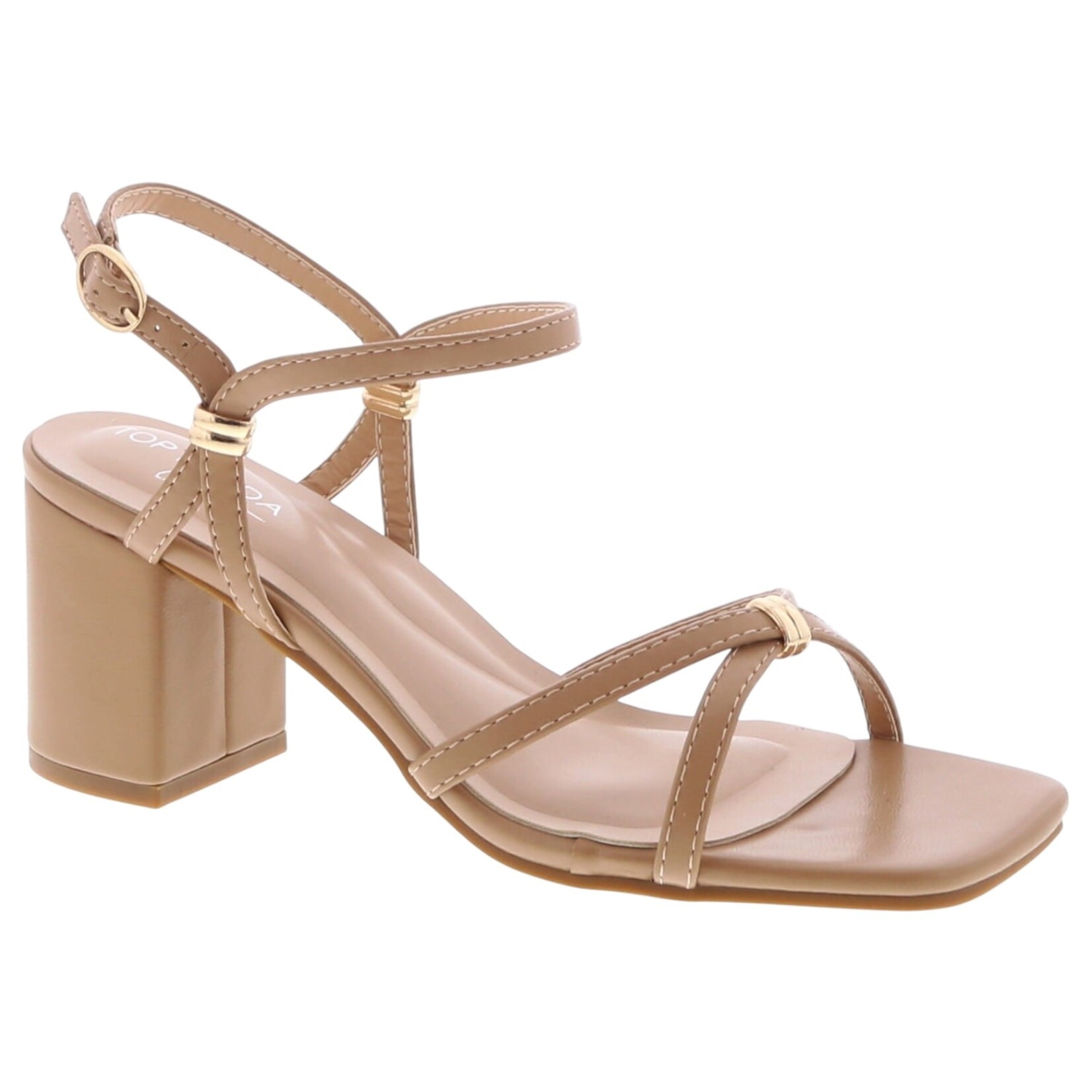 TOP MODA TOP MODA SQUARE TOE METAL KNOT BLOCK HEEL MILEY-33
