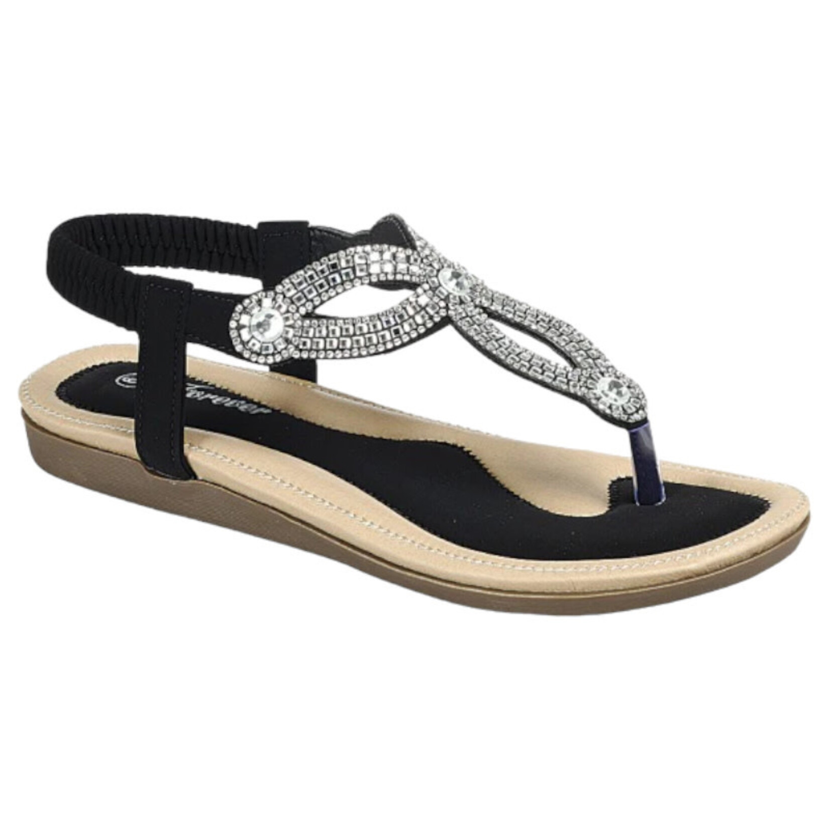 FOREVER FOREVER GEM ELASTIC THONG SANDAL ERITA-77