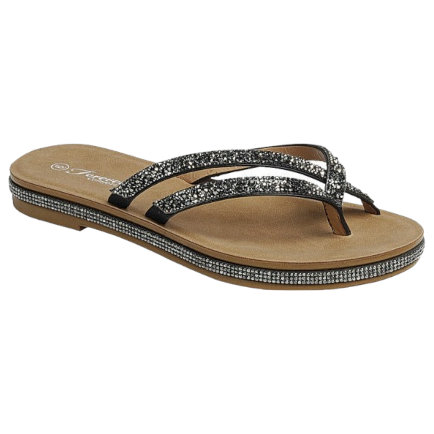 FOREVER FOREVER RHINESTONE DOUBLE STRAP SLIPPER RECEPTION-48