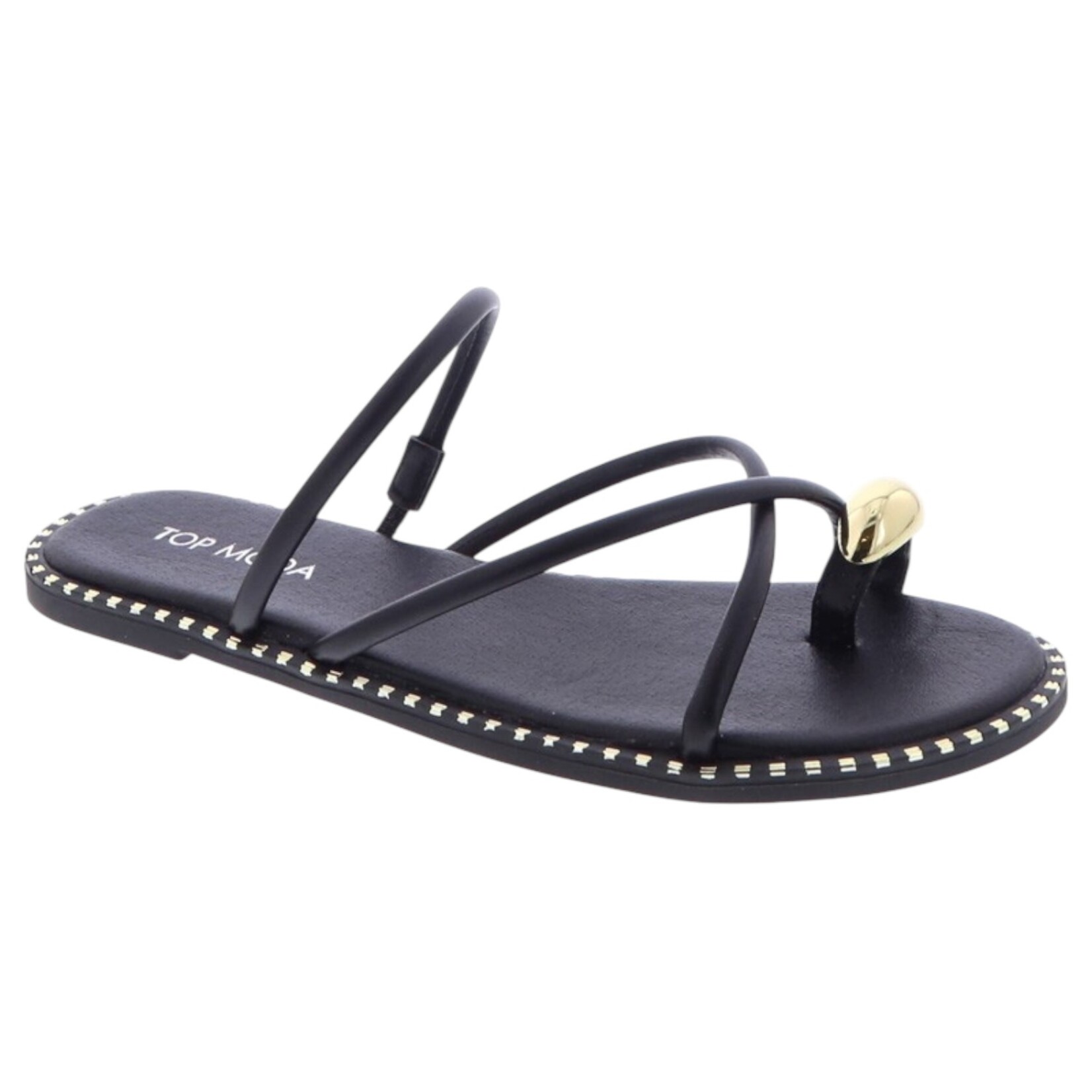 TOP MODA TOP MODA STUDDED FOOTBED TOE RING SLIPPER MICK-55