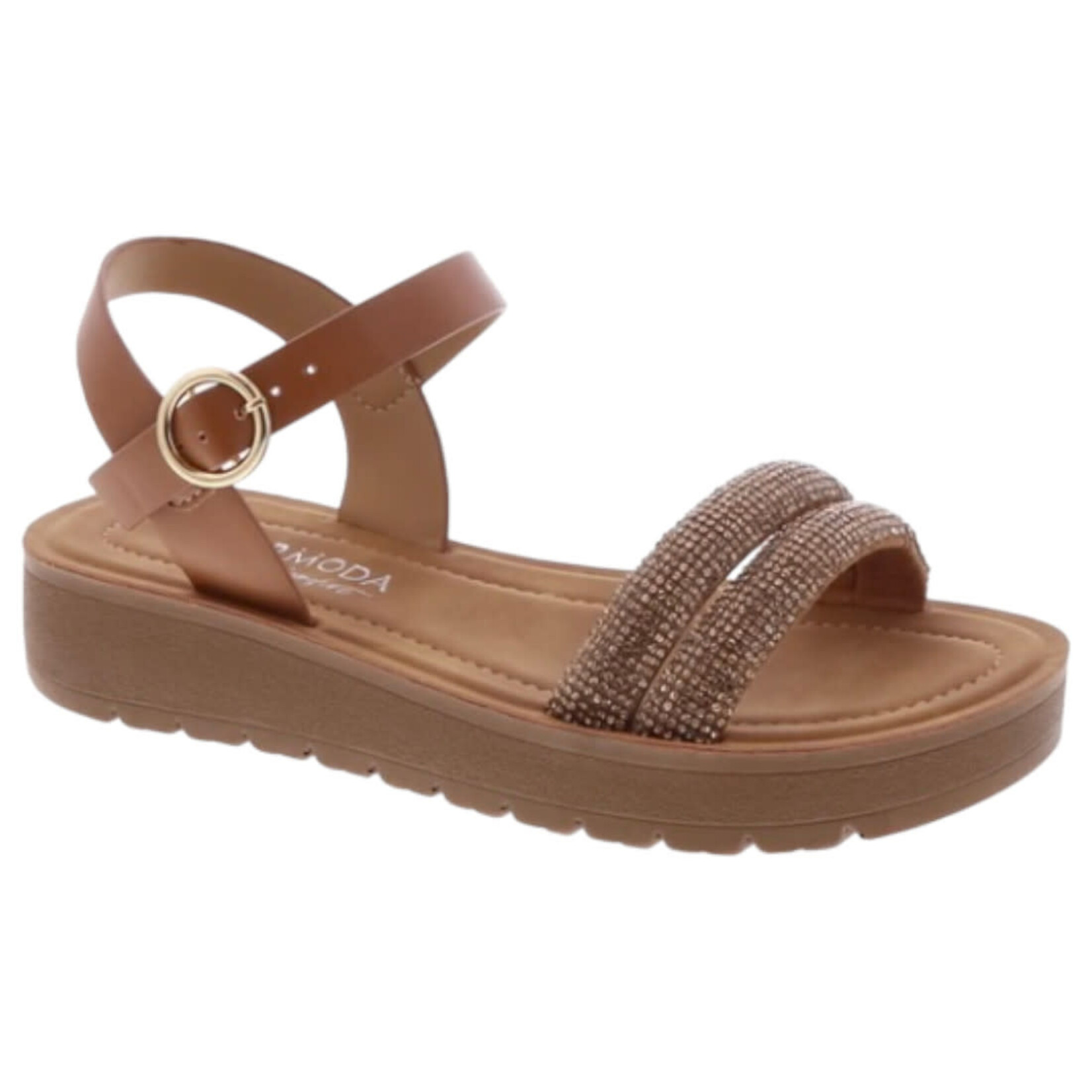TOP MODA TOP MODA DOUBLE RHINESTONE BAND SANDAL SUSIE-1