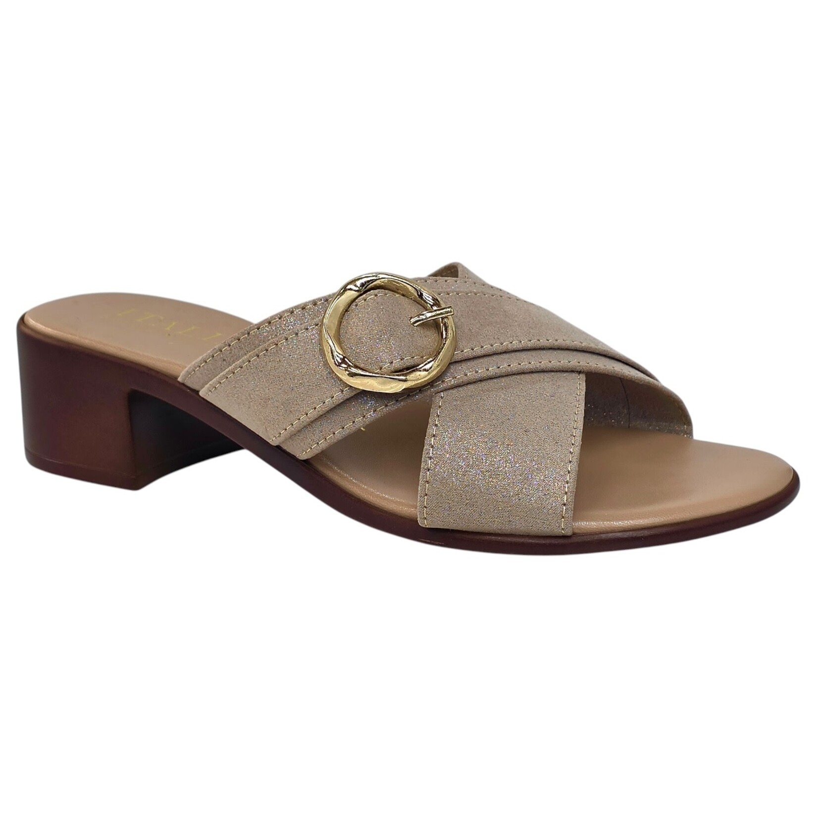 ITALIAN SHOEMAKERS ITALIAN CROSS BAND BLOCK HEEL JUNA