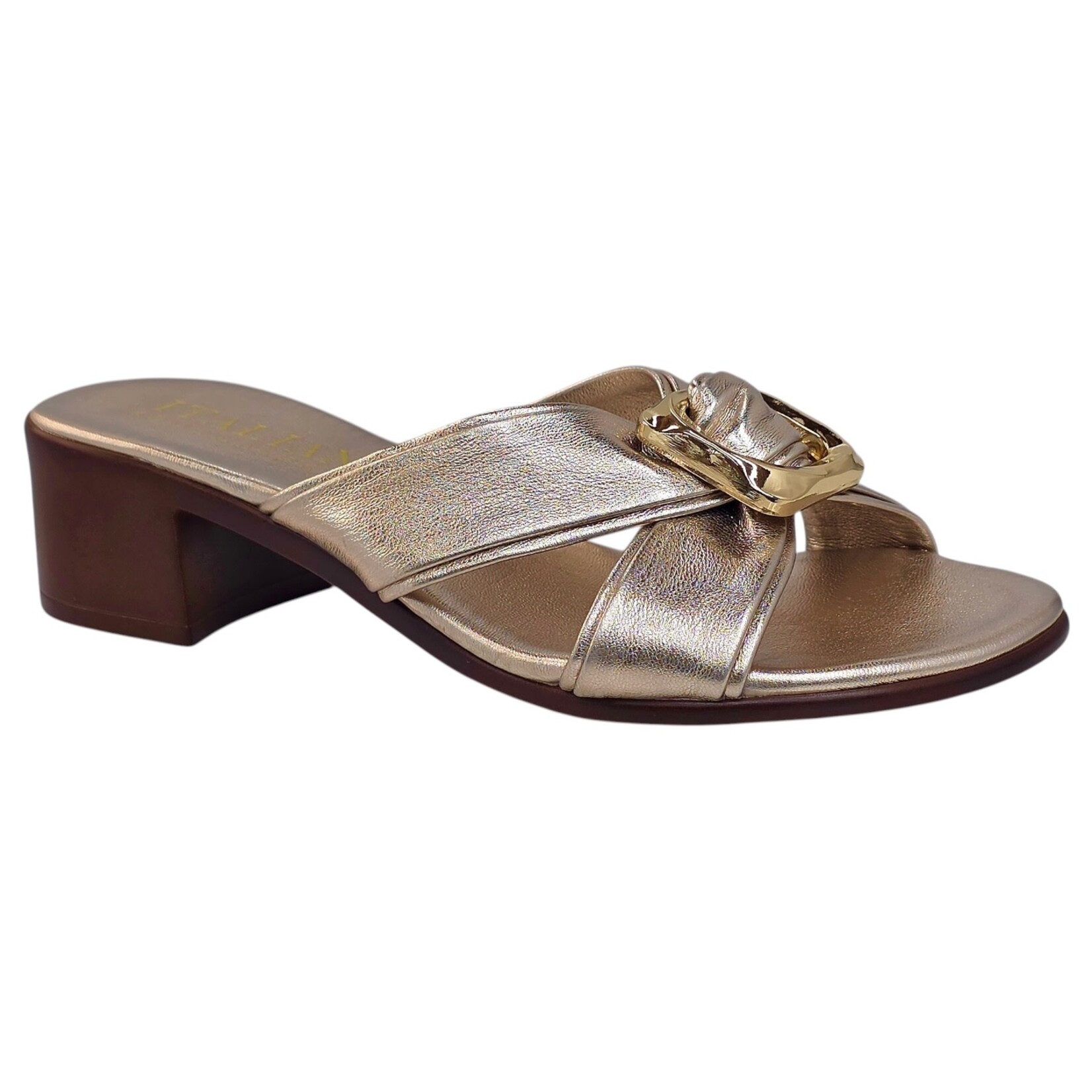 ITALIAN SHOEMAKERS ITALIAN CROSS BAND BLOCK HEEL LEONI
