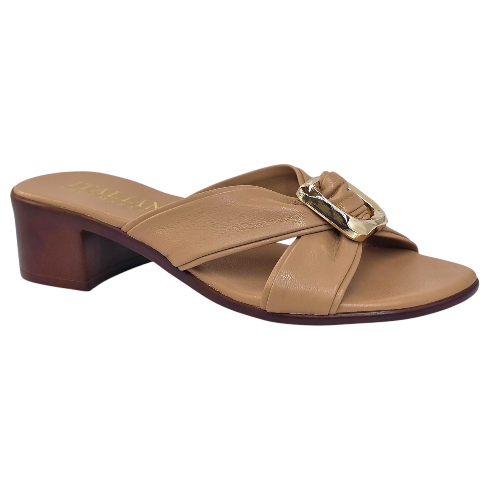 ITALIAN SHOEMAKERS ITALIAN CROSS BAND BLOCK HEEL LEONI
