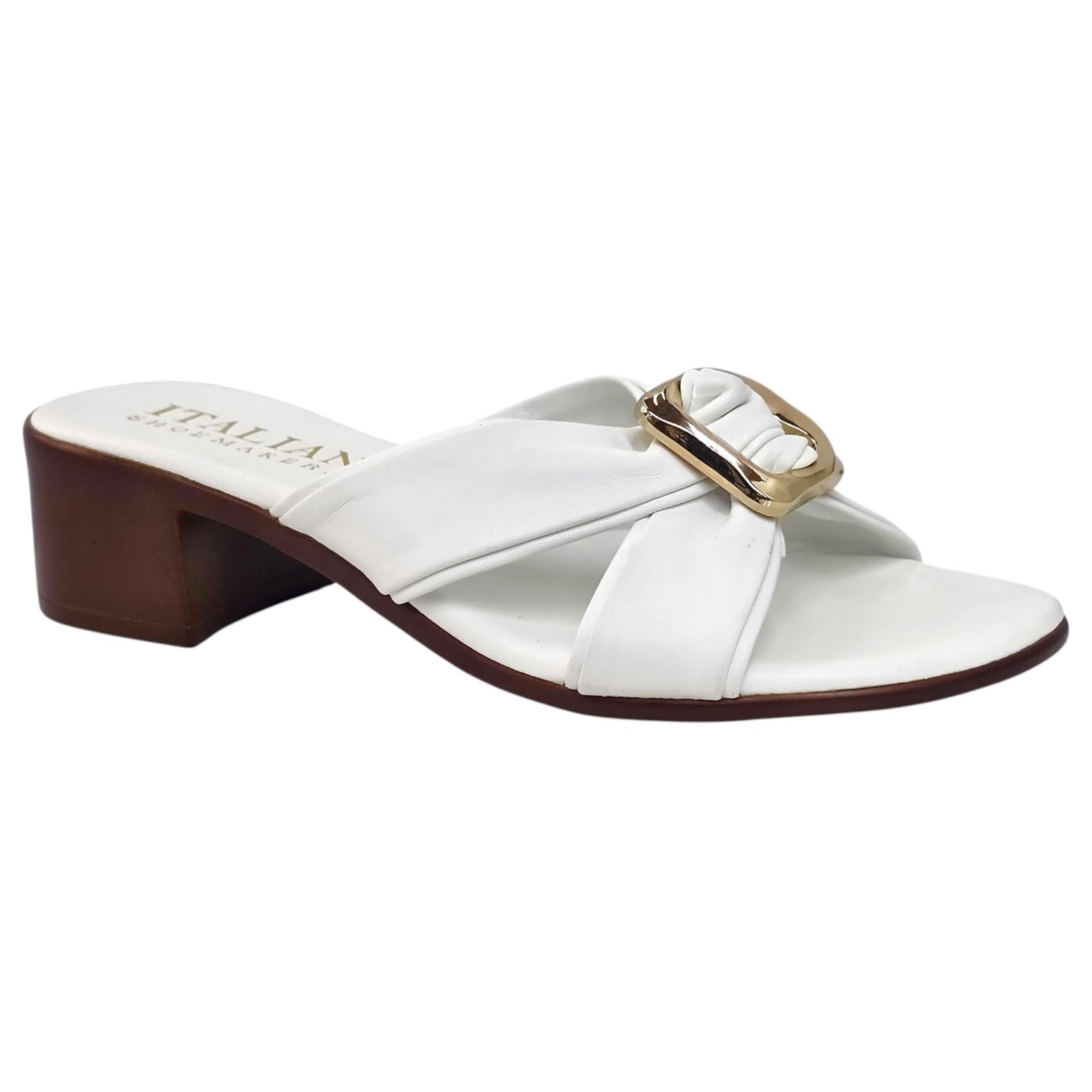 ITALIAN SHOEMAKERS ITALIAN CROSS BAND BLOCK HEEL LEONI