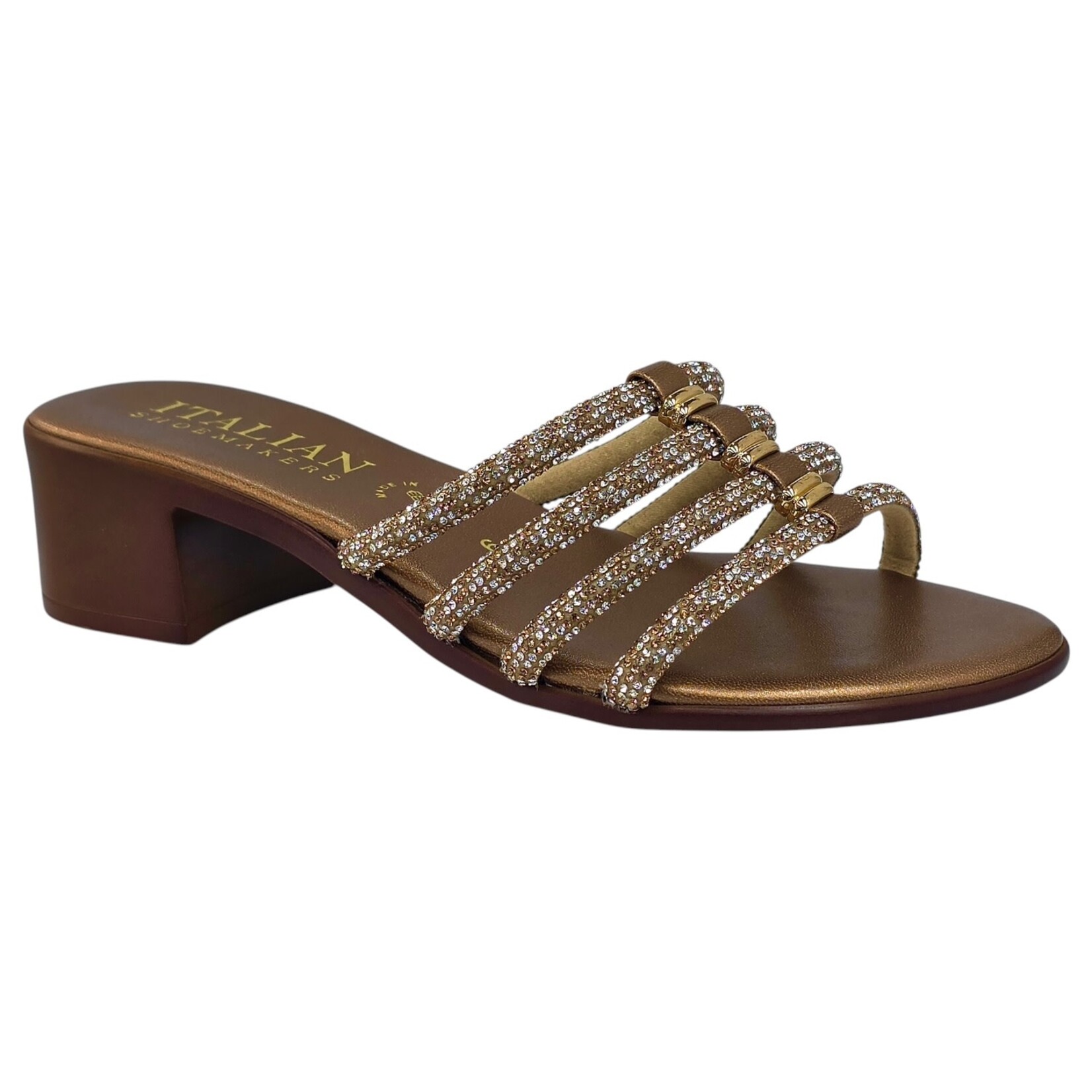 ITALIAN SHOEMAKERS ITALIAN STRAPPY SLIDE BLOCK HEEL JEANIE
