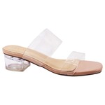 BAMBOO BAMBOO DOUBLE BAND CLEAR LOW BLOCK HEEL KIMTRY-04