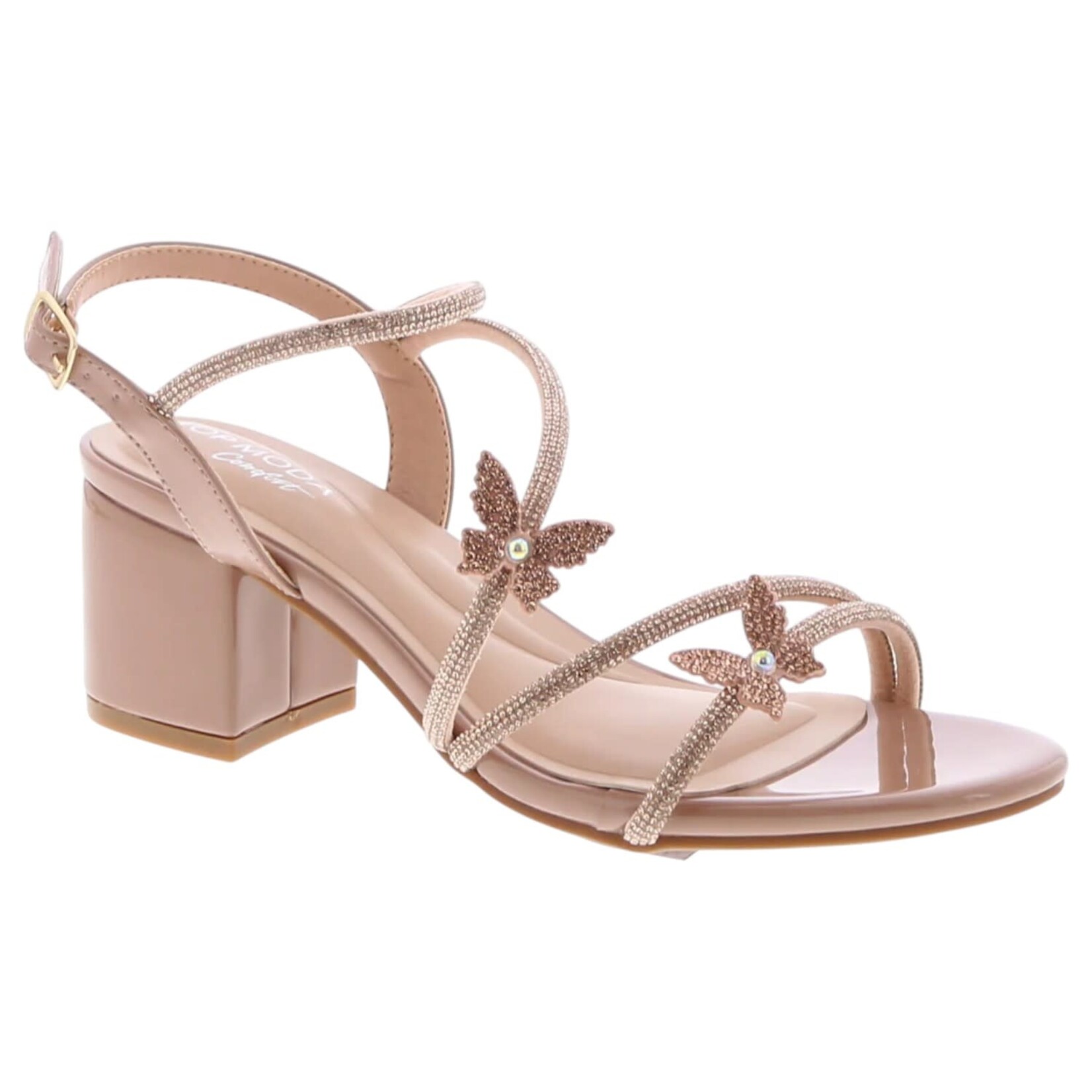 TOP MODA TOP MODA RHINESTONE BUTTERFLY STRAP BLOCK HEEL MISHA-6