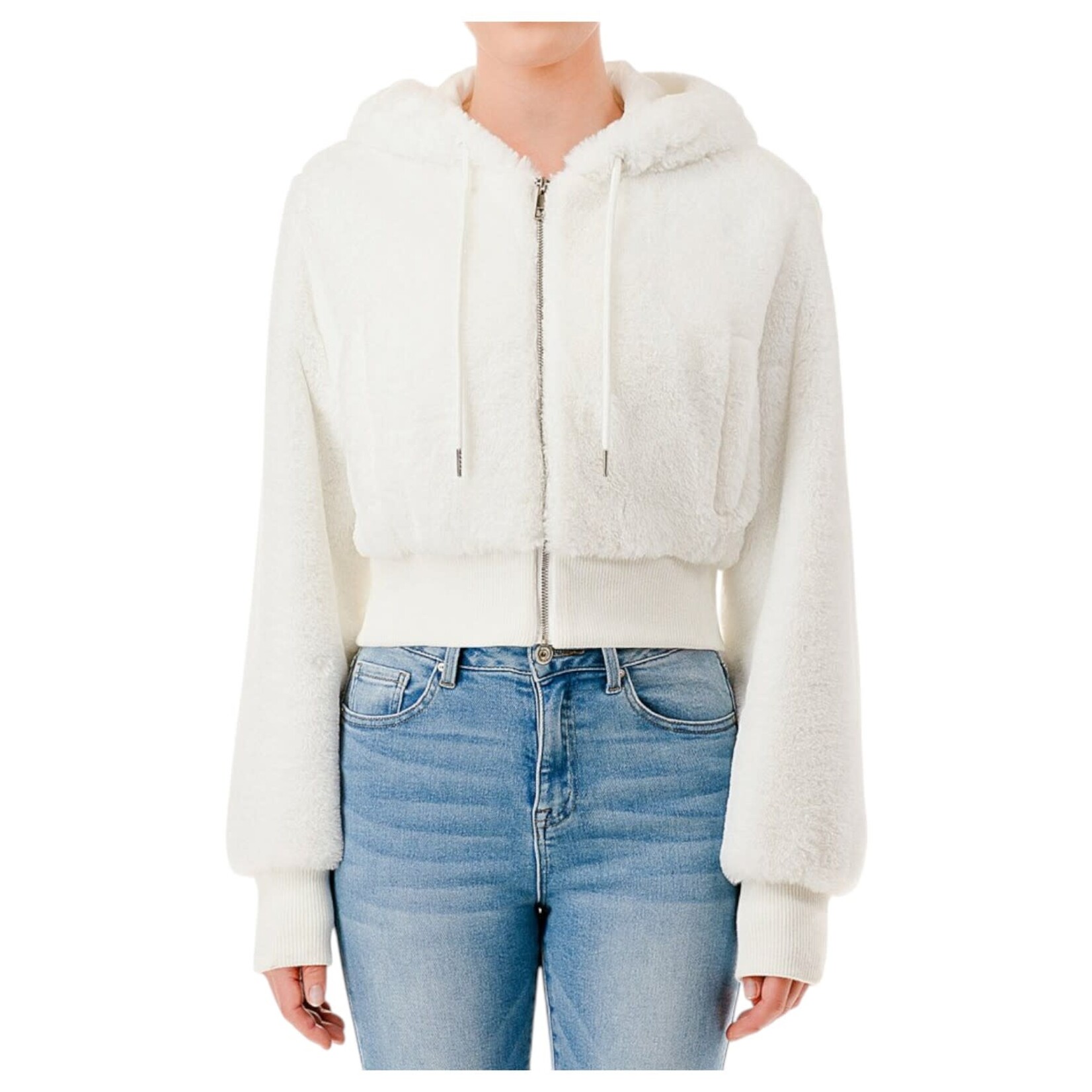 AMBIANCE APPAREL AMBIANCE FAUX FUR ZIP UP HOODIE 76799